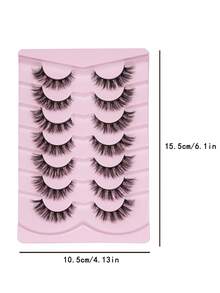 7 Pairs Natural Style False Eyelashes, Soft & Lightweight Faux Mink Lashes, Create Natural Makeup Look, Suitable For Daily Makeup, Suitable For Beginners - Black - View 4
