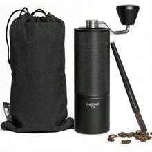 Sisi Home Textile Chestnut C2S Manual Coffee Grinder - Full Metal Body 25g Capacity CNC Stainless Steel Conical Burr Adjustable Grind Setting Double Bearing Portable Hand Grinder Black - C2S Đen - Xem 1