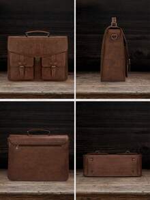 NEWHEY Túi đựng laptop 17 inch, túi đeo chéo cỡ lớn bằng da PU dành cho nam, túi đựng máy tính đeo vai cho công sở. - Nhiều màu - Xem 8