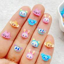 38/72 chiếc đá pha lê hình thỏ, khỉ, mèo con hoạt hình dễ thương bằng nhựa, mặt phẳng, dùng để trang trí đồ thủ công mỹ nghệ, quà cưới, sổ lưu niệm, trang sức. - phong cách hỗn hợp - Xem 3