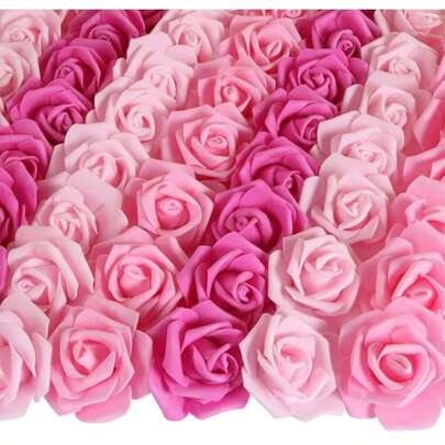 5/10/15/20/25/30pcs/Set Pink Artificial Flowers, Minimalist PS Foam Decorative Flowers, Home Decor (OPP Packaging)