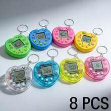 一套包含8个互动电子宠物机、迷你掌上游戏机的套装，可带来数小时的乐趣，这款复古电子数码宠物钥匙扣游戏将带您重温童年回忆。 - 彩色 - 查看 13