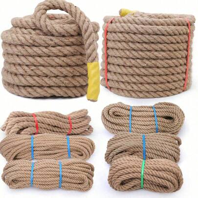 Cuerda de yute natural, adecuada para manualidades, navegación, barandillas, hamacas, juegos de tira y afloja y decoraciones hechas a mano, reparación de rascadores para gatos