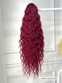 26英寸耐热合成纤维直发马尾假发，渐变棕色至酒红色至黑色，爪夹设计，适合女性日常波浪发型 - Dark Brown - 查看 10