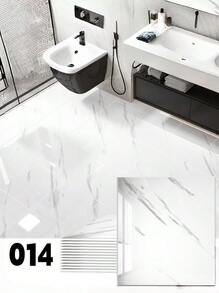 Brodark 10 pezzi Adesivi per piastrelle in finta ceramica spesse 3 mm, 30*30 cm, adesivi per piastrelle in marmo di lusso, impermeabili e resistenti all'olio, adatti per bagno, pavimento, parete della cucina, sfondo TV, decorazione per ufficio, ristrutturazione della casa, semplici e facili da manutenere - 10 pezzi - Visualizzare 16