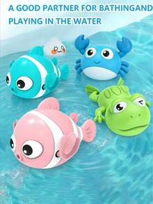 1pc Clownfish Swimming Bath Tub Toy, Floating Rotating Toy, Infant Water Toy, Plush Gift - Multicolor - View 8