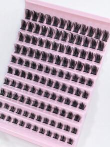 120 Pcs D Curl Wispy Cluster Lashes Kit 8-16mm Mixed Fluffy Clusters Eyelashes Extensions Natural Look Crossed Individual Lashes Extension DIY At Home - C - View 5