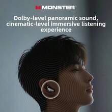 Monster Écouteurs sans fil MQT52, Bluetooth 5.4, conception intra-auriculaire, longue durée de vie de la batterie, latence de jeu ultra-faible d'environ 0,08 s, mode double pour le jeu et la musique, son stéréo Hi-Fi, écouteurs antibruit, haut-parleur de 13 mm, indice de protection IPX4, convient pour le jeu, les sports, les affaires, les études et d'autres scénarios. - Voir 8