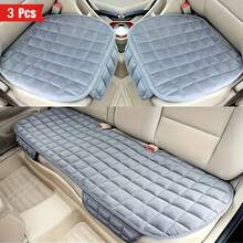Luxury Plush Checkered Car Seat Cover Set, 3-Piece – Thick, Warm & Comfortable – Fits Sedan, SUV, And Truck – Premium Automotive Accessory, Mother's Day Gift - 咖啡色 - 查看 17