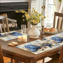 Fresh Ocean Shell Rectangular Placemats, Healing And Romantic With A Coastal Vacation Vibe, Are Available In 1PC, 2Pcs, 4Pcs, 6Pcs, 8Pcs And 300Pcs Packs, Measuring 18*11.81 Inches (45*30 Cm). Made Of 100% Polyester Fabric, They Are Machine-Washable, Hand-Washable Or Dry-Cleanable. - Multicolor - View 4