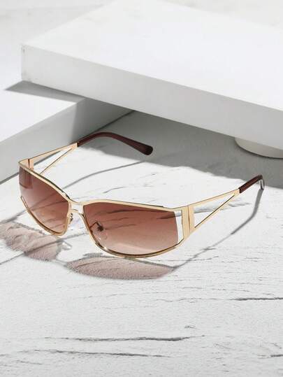 1 chiếc kính mắt nữ kiểu dáng hình học cổ điển, thanh lịch, sang trọng, thể hiện cá tính, phù hợp cho kỳ nghỉ biển nhiệt đới, buổi hòa nhạc, đám cưới, kỳ nghỉ hè, đi chơi, phụ kiện thời trang.