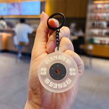 Fitness Barbell Keychain Pendant Couple Car Bag Keychain Sports Small Pendant - Epoxy Resin Dumbbell Pendant - White (without Packaging) - View 10