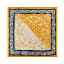 1 chiếc khăn vuông in họa tiết Paisley vàng trắng dành cho nữ, kích thước lớn 90cm, chất liệu satin mềm mại, có thể dùng làm băng đô hoặc khăn trùm đầu, phù hợp với váy. - Màu vàng - Xem 4