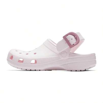 Crocs Dép xăng đan/guốc thể thao nữ cổ điển, nhiều màu sắc, khóa cài, hàng mới về mùa hè 2026, dép đi biển kín mũi màu hồng unisex 213347-7DF