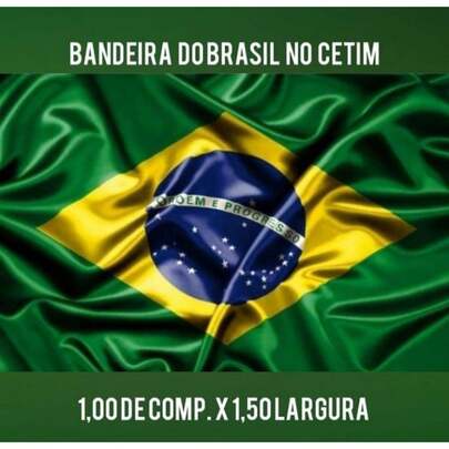BANDEIRA DO BRASIL EM CETIM TECIDO 1mx1,50m Brilho Premium para Decoração e Eventos
