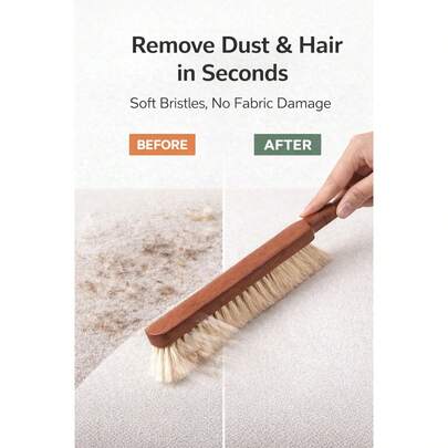 1pc Soft Bed Cleaning Brush Long Handle Dust Removal Brush For Sofa Carpet Hair