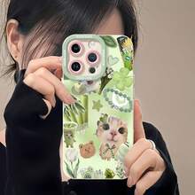 Lindos gatos verdes, collage estético matcha.funda de teléfono Fundas compatibles con ,Apple,VIVO,OPPO,,, y Honor.Fabricadas en silicona TPU,ofrecen protección contra golpes y caídas. - Blanco - Ver 6