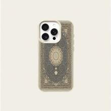 Retro 1pc TPU Material Western Retro Pattern Phone Case Compatible With Apple 17 Pro Max/17/16 Pro Max/15/13/12/11, S20 FE/A15/S24/A55, Note 11/Note 12/Note 13 Pro, Full Coverage Anti-Drop Soft Protective Cover - White - View 5