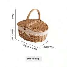 Panier de pique-nique en osier avec couvercle – Idéal pour les sorties en famille, les restaurants, le jardin et les escapades à la campagne – Panier pour 2 personnes – Naturel - Kaki - Voir 5