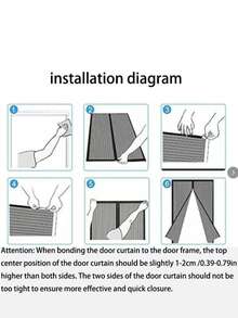 1套磁性纱门，重型自密封免提网帘，防虫，36英寸 x 82英寸 - A - 查看 7