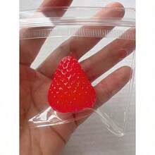 Jumbo Strawberry Cream Squishies Toy, Soft & Squishy Silicone Stress Relief Squeeze Toy, High Quality Handmade Food Toy DIY New Transparent Pink Strawberry Cream Top - 鮮紅的草莓 - 查看 6