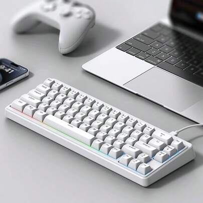 FREEWOLF M68se Mini Kablolu Klavye, 67 Tuş, USB-C Bağlantısı, Bilgisayar Kullanımı, %68 Tasarım, Kompakt Boyut, Taşınabilir Klavye, Ofis ve Oyun İçin Konforlu