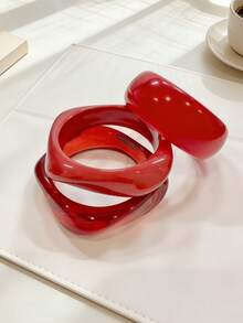 3件套/1件夸张几何手链套装，百搭饰品，适合日常佩戴、派对、度假、波西米亚风格 - 幾何手鐲-C - 查看 3