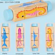 Bộ 1 món đồ chơi xếp hình xoay bằng gỗ cho bé sơ sinh và trẻ nhỏ, khối xây dựng nhận biết động vật 6 mặt, đồ chơi giáo dục cho trẻ em, quà tặng khai sáng cho trẻ sơ sinh. - Nhiều màu - Xem 12