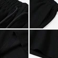 C1AmiS1eta De Matcha De Té Verde, Rega1lo Vintage De Matcha, Matcha R, Rega1lo R ParYoung And  Street Style Shorts, Simple And Chic, With Elastic Waistband And Drawstring Pockets. Simple And Casual, Street Fashion, Versatile For Everyday Wear, And A Great Holiday Gift. - 黑色 - 查看 2