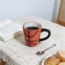Ceramic Coffee Mug Drinking Cup, High-Quality Wine Cups, 11OZ Basketball-Shaped Ceramic Coffee Cups - Hand Wash Only, Heat-Resistant, Reusable, The Perfect Gift For Coffee Lovers - Perfect Gifts For Christmas, Thanksgiving, Valentine's Day, And Sports Enthusiasts, Also Suitable For Juice, Milk, And Coffee,Sports Style, 4PCS - Orange - View 4