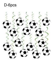 1 Set Football Themed Birthday Party Decorations, Black - Happy Birthday Banner, Hanging Swirls, Flags, Party Supplies Suitable For Sports Theme Party - Football Decoration Set - View 15