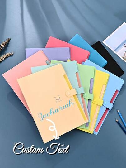 Customizable Face Candy Color File Folder, Creative Multi-Layer A4 File Folder, PP File Bag Accordion File Organizer