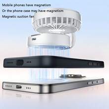 Magnetic Suction Fan, Suitable For IPhone And Phones With Magnetic Cases, Creative Magnetic Suction Desktop Mini Fan, Portable Foldable Handheld Magnetic Suction Mini Fan For Outdoor Use - Multicolor - View 7