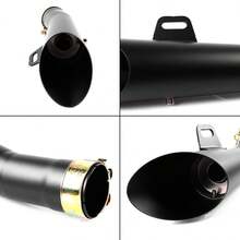 Silenciador para moto - Universal, acabado mate negro, fácil montaje - A - Ver 6