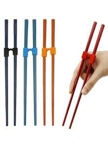 5/3/2/1pcs Beginner Plastic Chopstick Holder, Solid Color Reusable Chopstick Training Aid, Beginner Training Tool, Suitable For All Ages, Reusable Kitchen Accessory, Help You Master Chopstick Skills, Dining Utensils And Tableware, Christmas Gift - Multicolor - View 4