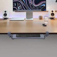 SHIOUCY Black Under Desk Keyboard Tray, 44.09lbs Capacity Slide Out Keyboard Holder For Home Office Gaming Desk Use - 現代的 - 查看 6