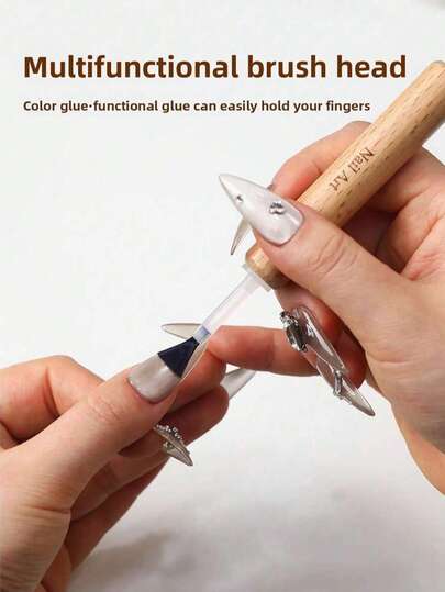 50pcs Disposable Nail Polish Brushes, Double-Ended Replaceable Nail Polish Brushes, Wooden Round Head Nail Polish Brushes With Delicate Bristles, Double-Ended Replaceable