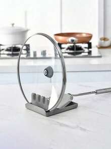 1 pieza Soporte multifuncional de silicona para cucharas y espátulas, organizador de herramientas de cocina, adecuado para varios utensilios, reposaespátulas resistente al calor, aplicable para la estufa, puede sostener cucharas y pinzas - Multicolor - Ver 7