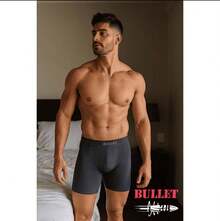 2 Cuecas Boxer Adulto em Poliamida Lisa  Premium Cueca Box Masculina Reforçada Conforto e Qualidade. - Multicolorido - Visão 3