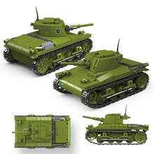 300+ Pcs Classic Military Armored Vehicle Puzzle Toy, Intelligent Tank Model Plastic Building Blocks Set, Collectible Adult Gift For Halloween, Christmas - Multicolor - View 3