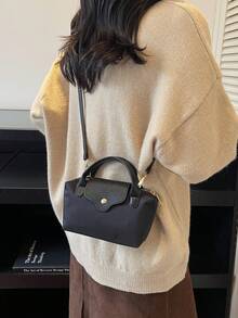 2026 New Arrival Fashionable Casual Retro Handbag, Women's Personalized Shoulder Bag, Mini Square Bag, Suitable For All Seasons - Black - View 5
