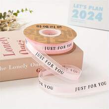 50 yardas de cinta de organza de nieve, papel de envolver ramos florales, cinta de satén de 2,5 cm de ancho, embalaje de pasteles, suministros para arreglos florales - Multicolor - Ver 6