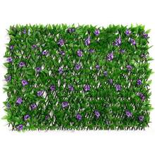 2M Artificial Hedge Roll Fake Ivy Leaf Privacy Fence Garden Screening Wall Decor - Purple Orchid - View 5