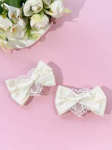 2pcs/Set Sweet Cute Heart & Bow Tie Hair Clips, Versatile Minimalist Hairpins, Suitable For Daily Commute, Festivals, Parties, Birthdays, Outings, Photography, Any Occasion, Great Gift For Best Friends - Multicolor - View 11