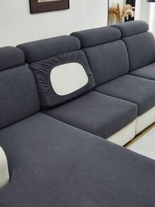 1 chiếc bọc ghế sofa, bọc đệm sofa kẻ sọc jacquard, phong cách tối giản hiện đại, co giãn, chống bụi và chống trượt, phù hợp cho phòng khách, phòng ăn, nhà ở, mọi mùa. - Màu xám đen - Xem 7
