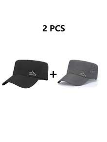 Mũ lưỡi trai nam đơn giản in hình đỉnh núi, có thể điều chỉnh kích cỡ, kiểu dáng thường ngày, phù hợp cho cả mặc hàng ngày và đi du lịch (2 chiếc/1 chiếc). - mũ bóng chày - Xem 3