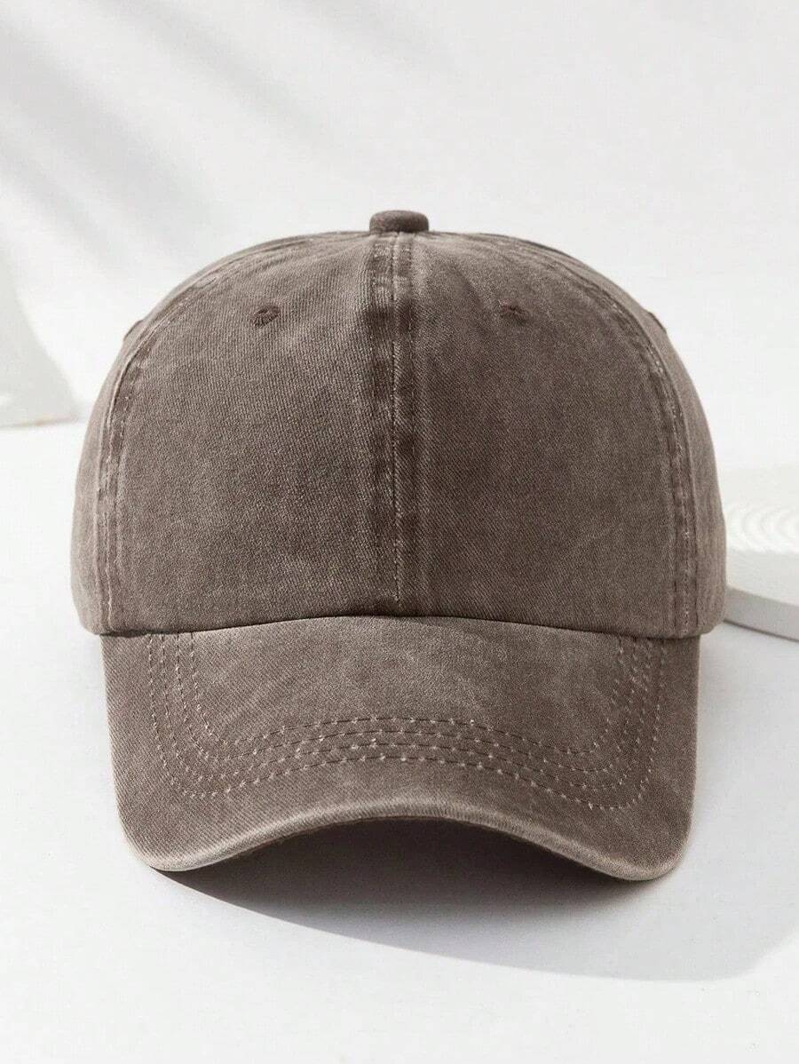 Men Solid Baseball Cap Casual - 咖啡棕 - 查看 1