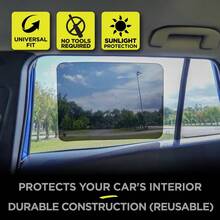 Universal Fit Static Cling Sun Shade For Side Window Black PVC Window Cover 12x16 Inch - 1 - View 3