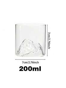 1个（200毫升/300毫升）玻璃观山茶杯，咖啡杯，奶茶杯，玻璃水杯，日式山景杯，山景杯，威士忌杯，清酒杯，酒杯，家居美容水杯，泡茶水杯，威士忌酒杯，创意复古岩石杯，硼硅玻璃，酒吧用具套装，适合派对、生日派对 - 彩色 - 查看 15