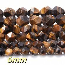 1 Chuỗi hạt đá tự nhiên cắt kim cương 6/8/10mm - Thạch anh tím, Aquamarine, Tourmaline, Agate để tự làm trang sức, vòng tay, dây chuyền, bông tai, đồ thủ công đính hạt. - Cục đá - Xem 25